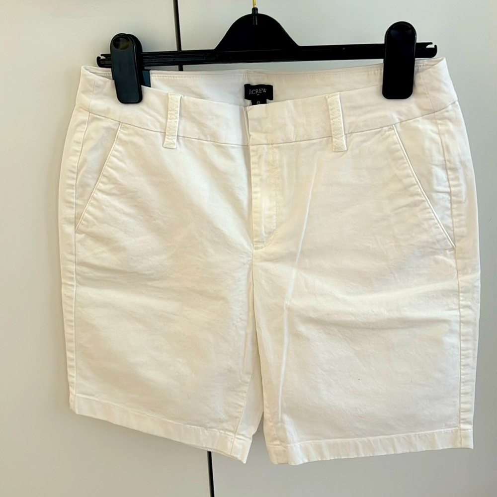 J.Crew 9 Inch White Bermuda Chino Shorts!